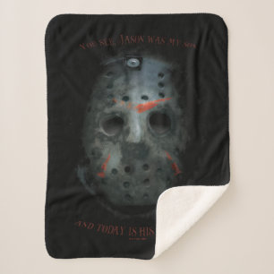Freddy vs. Jason   Jason Mask Quote Sherpa Blanket
