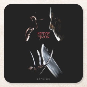 Freddy vs. Jason Theatrical Poster Square Paper Coaster