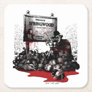 Freddy vs. Jason Welcome to Springwood Square Paper Coaster