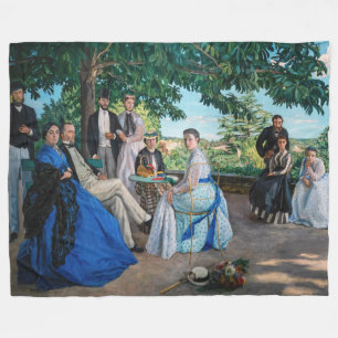 Frederic Bazille - The Family Reunion Fleece Blanket