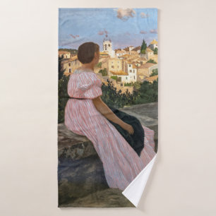 Frederic Bazille - The Pink Dress Bath Towel Set