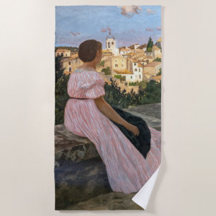 Frederic Bazille - The Pink Dress Beach Towel