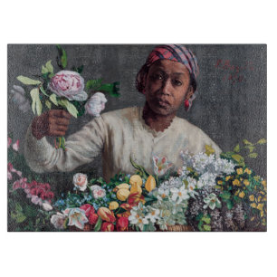 Frederic Bazille - Young Woman with Peonies Cutting Board