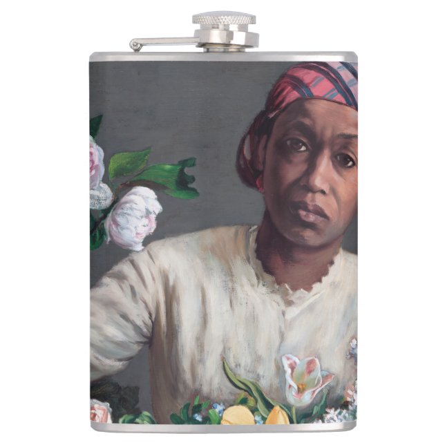 Frederic Bazille - Young Woman with Peonies Hip Flask (Front)