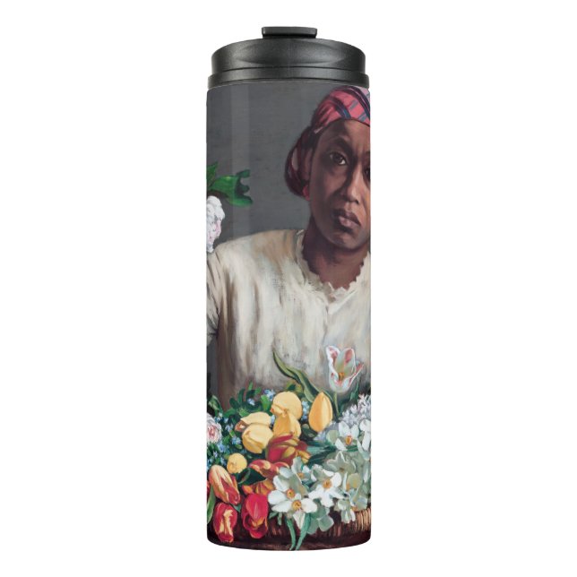 Frederic Bazille - Young Woman with Peonies Thermal Tumbler (Front)