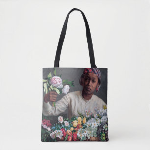 Frederic Bazille - Young Woman with Peonies Tote Bag