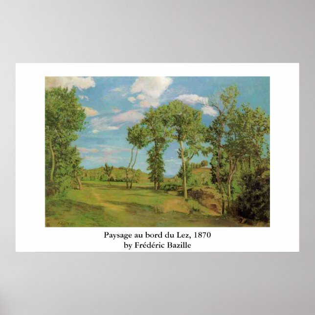 Frédéric Bazille's Paysage au bord du Lez Poster (Front)
