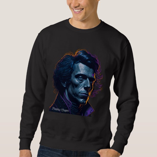 Frederic Chopin Portrait Pianist Composer Illustra Sweatshirt (Front)
