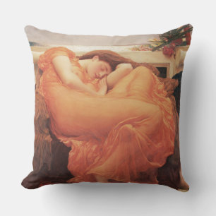 Frederic Lord Leighton Flaming June Square Art Cushion