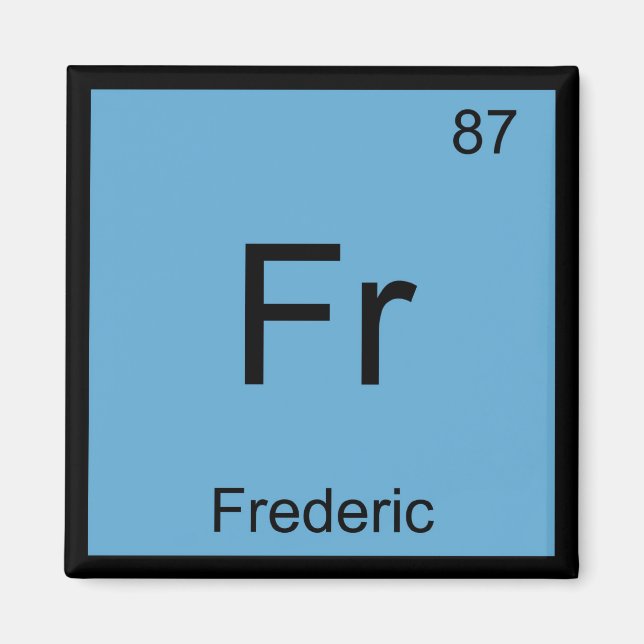 Frederic Name Chemistry Element Periodic Table Magnet (Front)