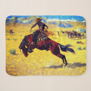 Frederic Remington A Cold Day On The Range Sherpa Blanket