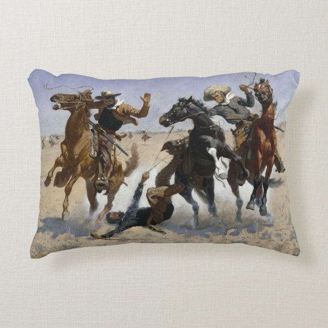 Frederic Remington - Aiding a Comrade Decorative Cushion (Front)