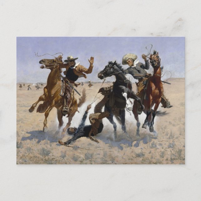 Frederic Remington - Aiding a Comrade Postcard (Front)