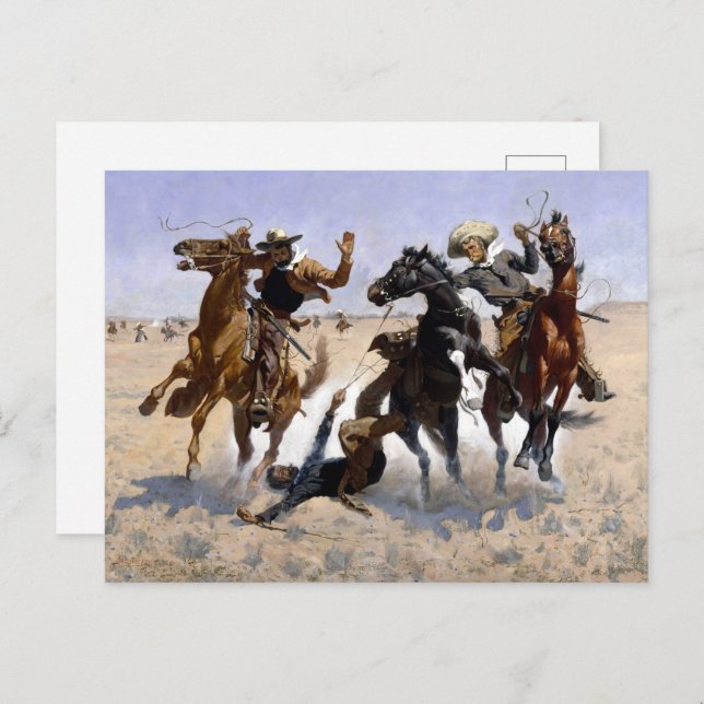 Frederic Remington Aiding a Comrade Postcard (Front/Back)