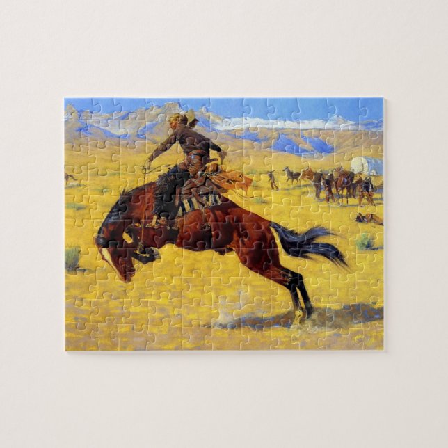 Frederic Remington Art “A Cold Morning on the Rang Jigsaw Puzzle (Horizontal)