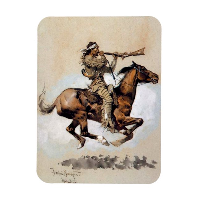 Frederic Remington “Buffalo Hunter Spitting Bullet Magnet (Vertical)