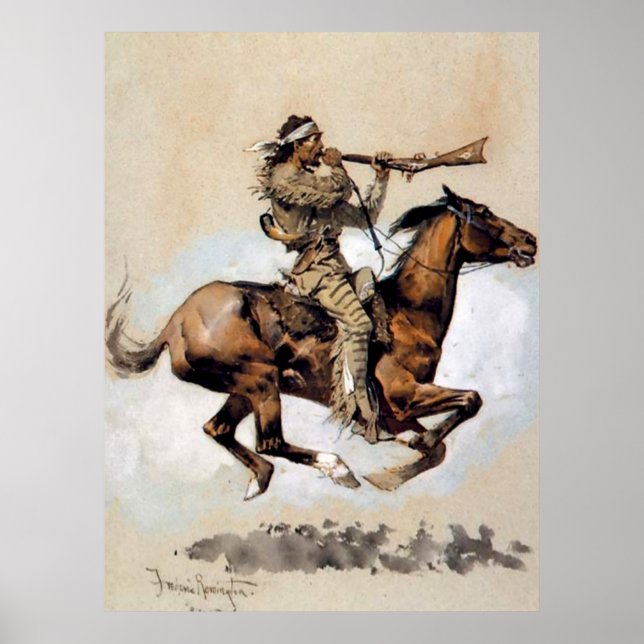 Frederic Remington “Buffalo Hunter Spitting Bullet Poster (Front)