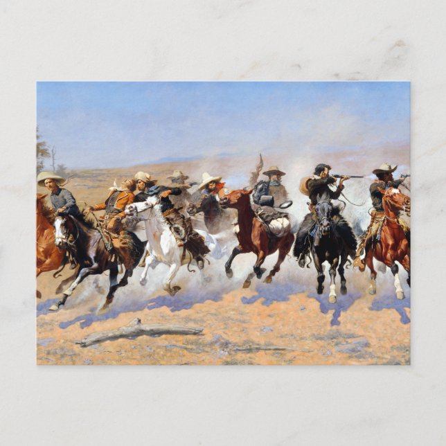Frederic Remington Dash for the Timber Postcard (Front)