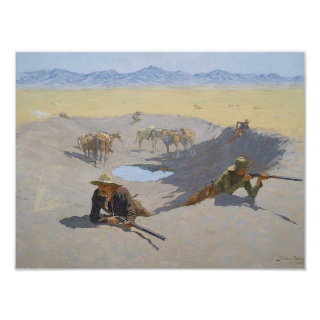 Frederic Remington - Fight for the Waterhole Photo Print (Front)