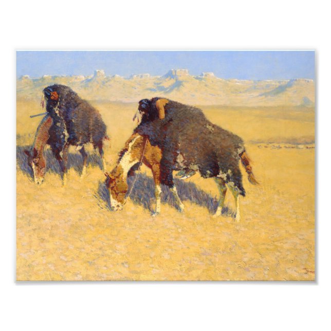 Frederic Remington - Indians Simulating Buffalo Photo Print (Front)