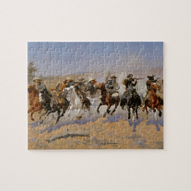 Frederic Remington Painting “Dash For The Timber” Jigsaw Puzzle (Horizontal)