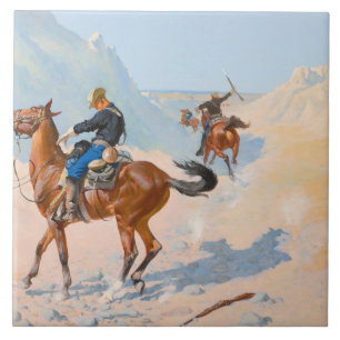 Frederic Remington - The Advance-Guard, or The Mil Ceramic Tile