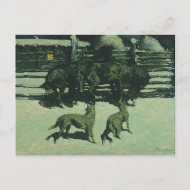 Frederic Remington - The Call for Help Postcard (Front)