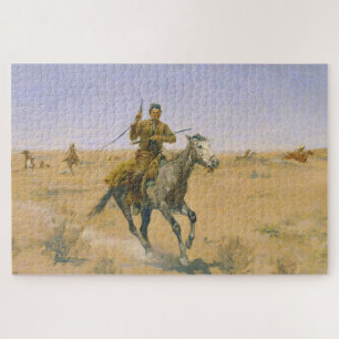 Frederic Remington The Flight 1895 Jigsaw Puzzle