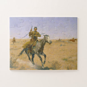 Frederic Remington The Flight 1895 Jigsaw Puzzle