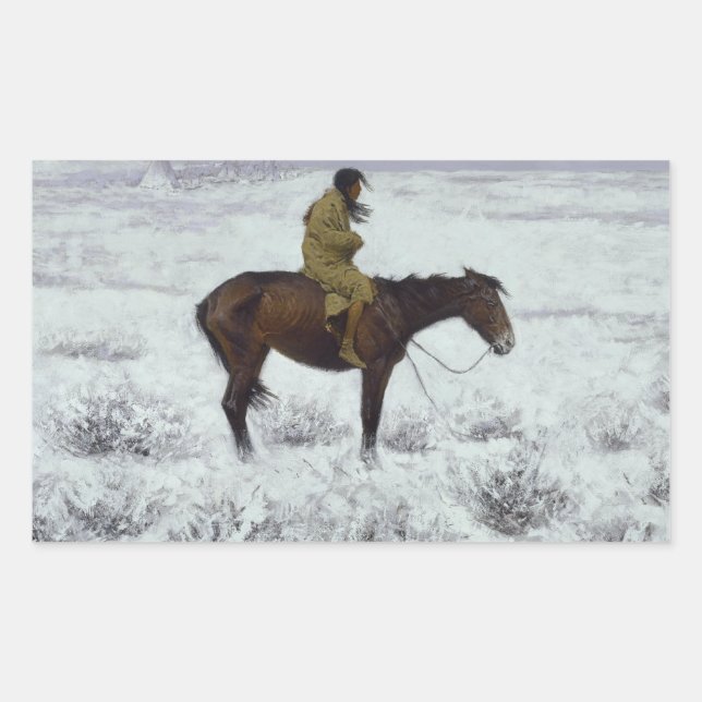 Frederic Remington - The Herd Boy Rectangular Sticker (Front)
