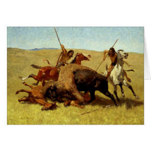 Frederic Remington Western Art “Buffalo Hunt”