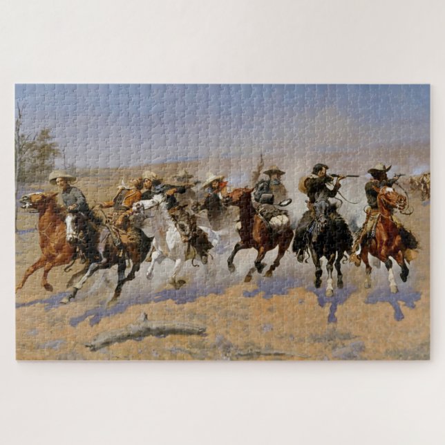 Frederic Remington Western Art “Dash For The Timbe Jigsaw Puzzle (Horizontal)