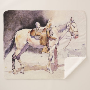 Frederic Remington Western Art Mexican Pony Sherpa Blanket