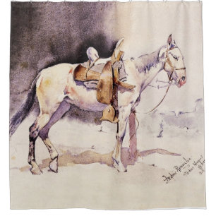Frederic Remington Western Art Mexican Pony Shower Curtain