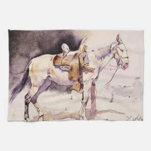 Frederic Remington Western Art Mexican Pony Tea Towel