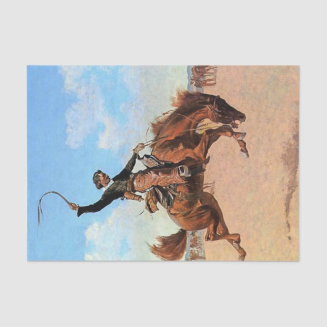 Frederic Remington Western Art “The Buck Jumper” Tissue Paper (Front)