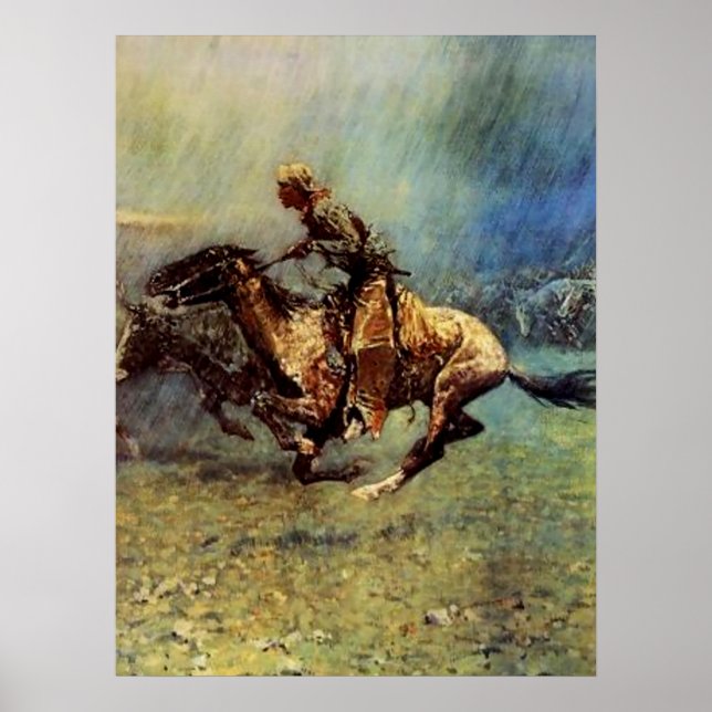 Frederic Remington Western Art “The Stampede” Poster (Front)