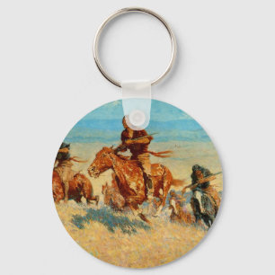 Frederic Remington's The Buffalo Runners (1909) Key Ring