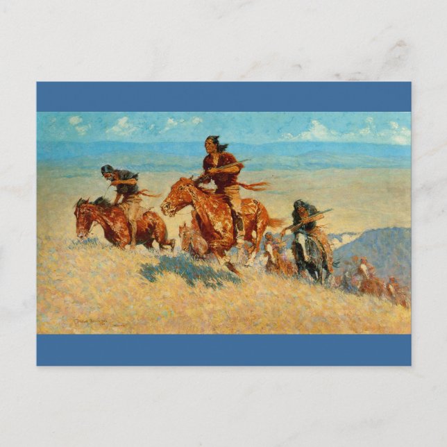Frederic Remington's The Buffalo Runners (1909) Postcard (Front)