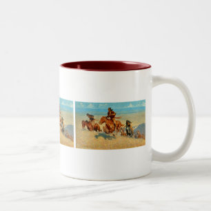 Frederic Remington's The Buffalo Runners (1909) Two-Tone Coffee Mug