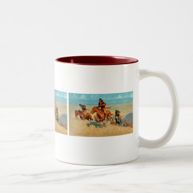 Frederic Remington's The Buffalo Runners (1909) Two-Tone Coffee Mug (Right)