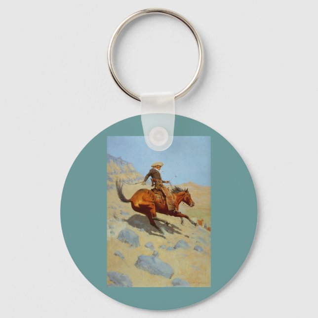 Frederic Remington's The Cowboy (1902) Key Ring (Front)