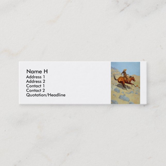 Frederic Remington's The Cowboy (1902) Mini Business Card (Front)