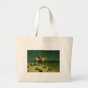 Frederic Remington's The Night Herder (circa 1908) Large Tote Bag