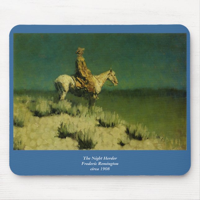 Frederic Remington's The Night Herder (circa 1908) Mouse Pad (Front)