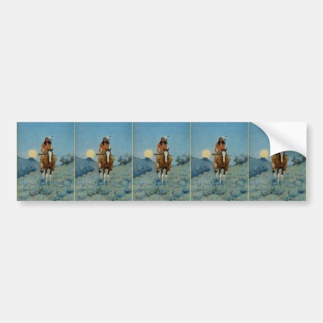 Frederic Remington's The Outlier 1909 Bumper Sticker (Front)