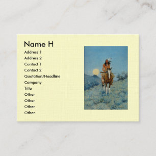 Frederic Remington's The Outlier 1909 Business Card