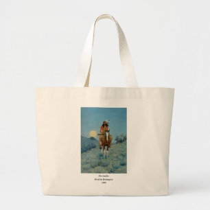 Frederic Remington's The Outlier 1909 Large Tote Bag