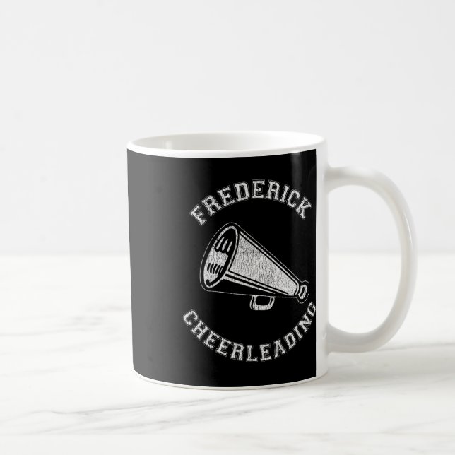 Frederick Cheer Distressed Retro 90's Cheerleader  Coffee Mug (Right)