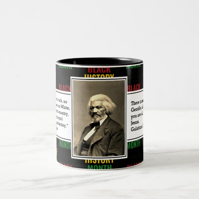 FREDERICK DOUGLASS | Black History Quote Scripture Two-Tone Coffee Mug (Center)